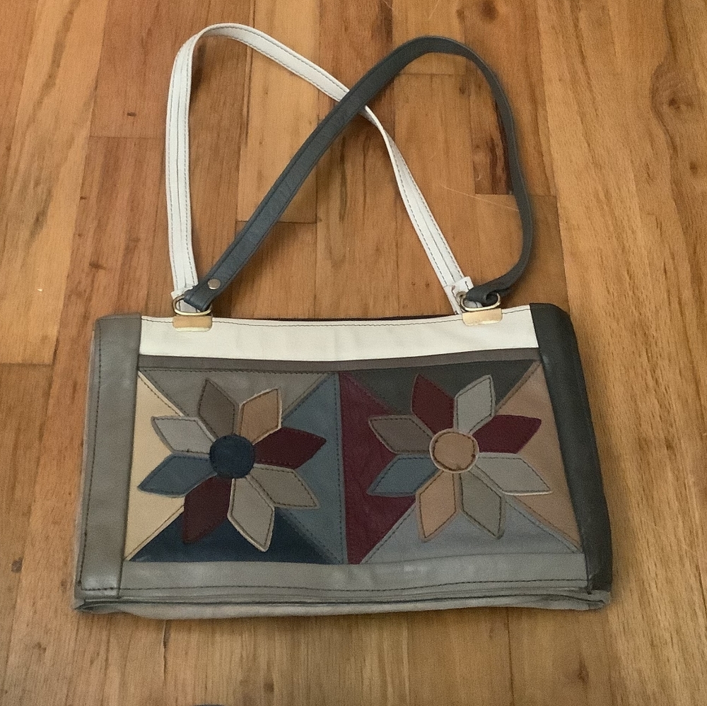 Vintage Leather Flower Purse